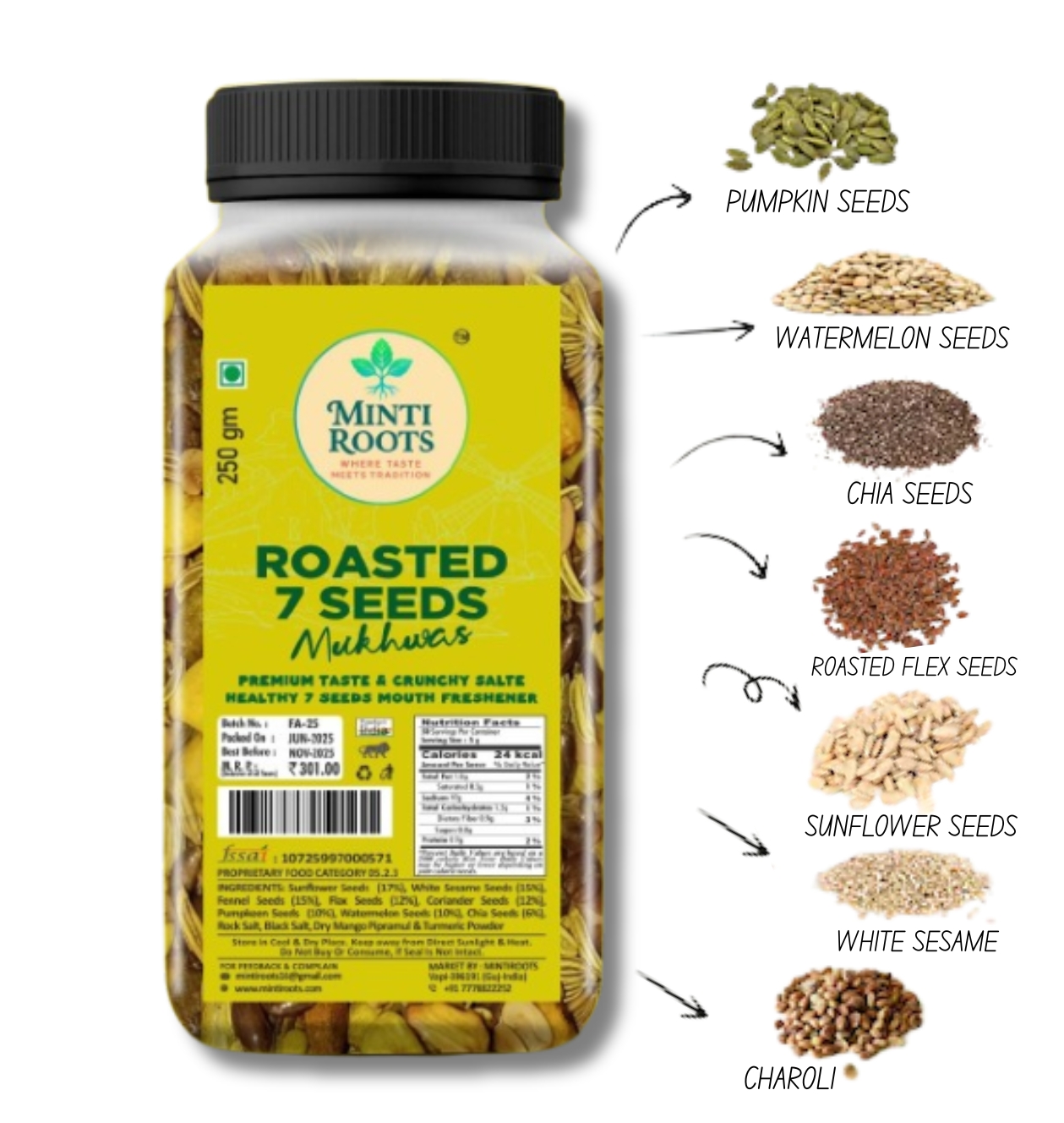 Roasted 7 Seeds 250GM