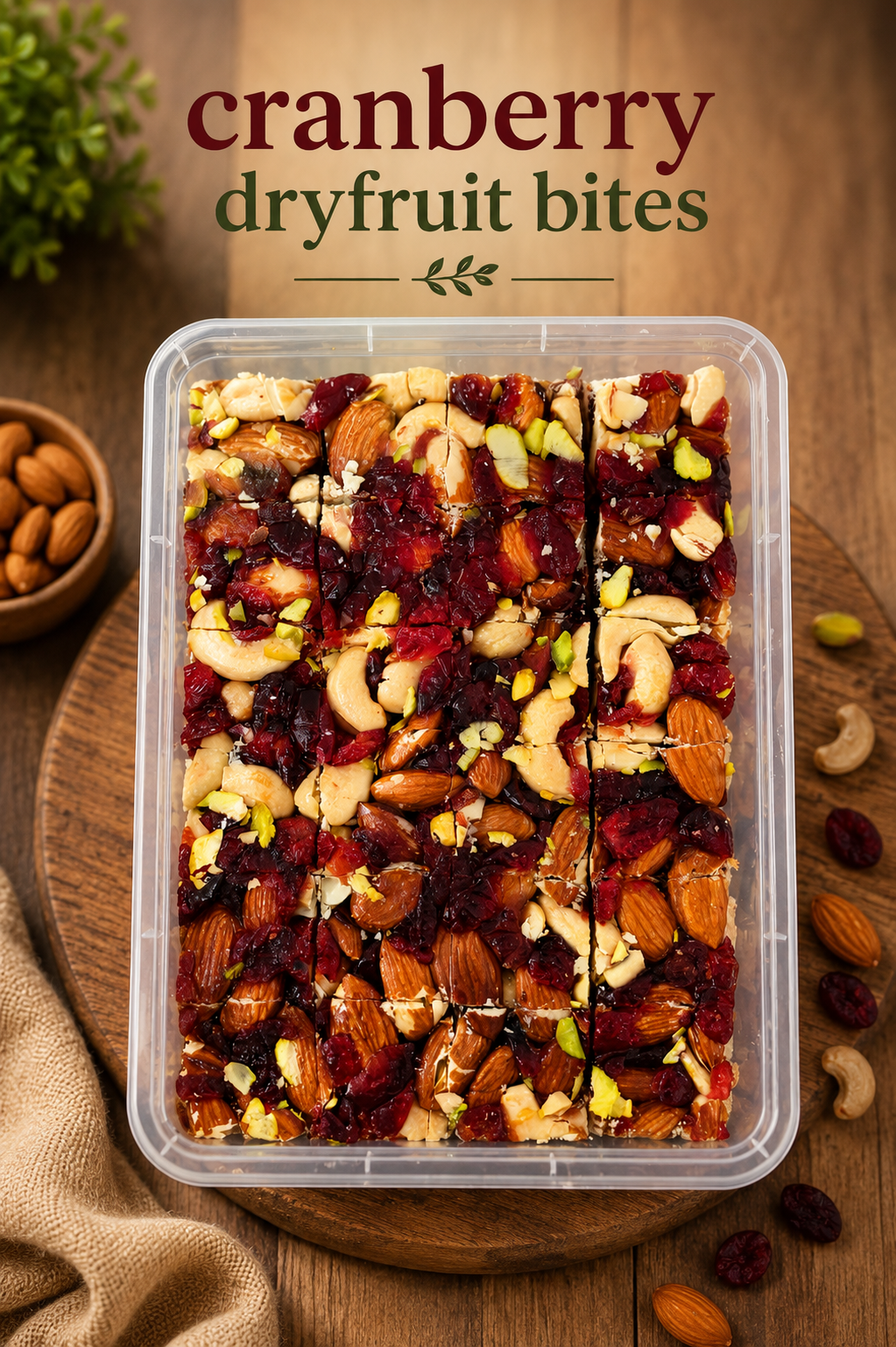 Cranberry dryfruit bites  240gms 