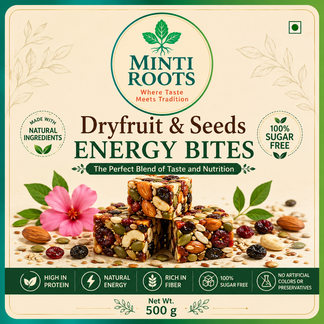 Dryfruit and seeds bites 240gms  - Image 2