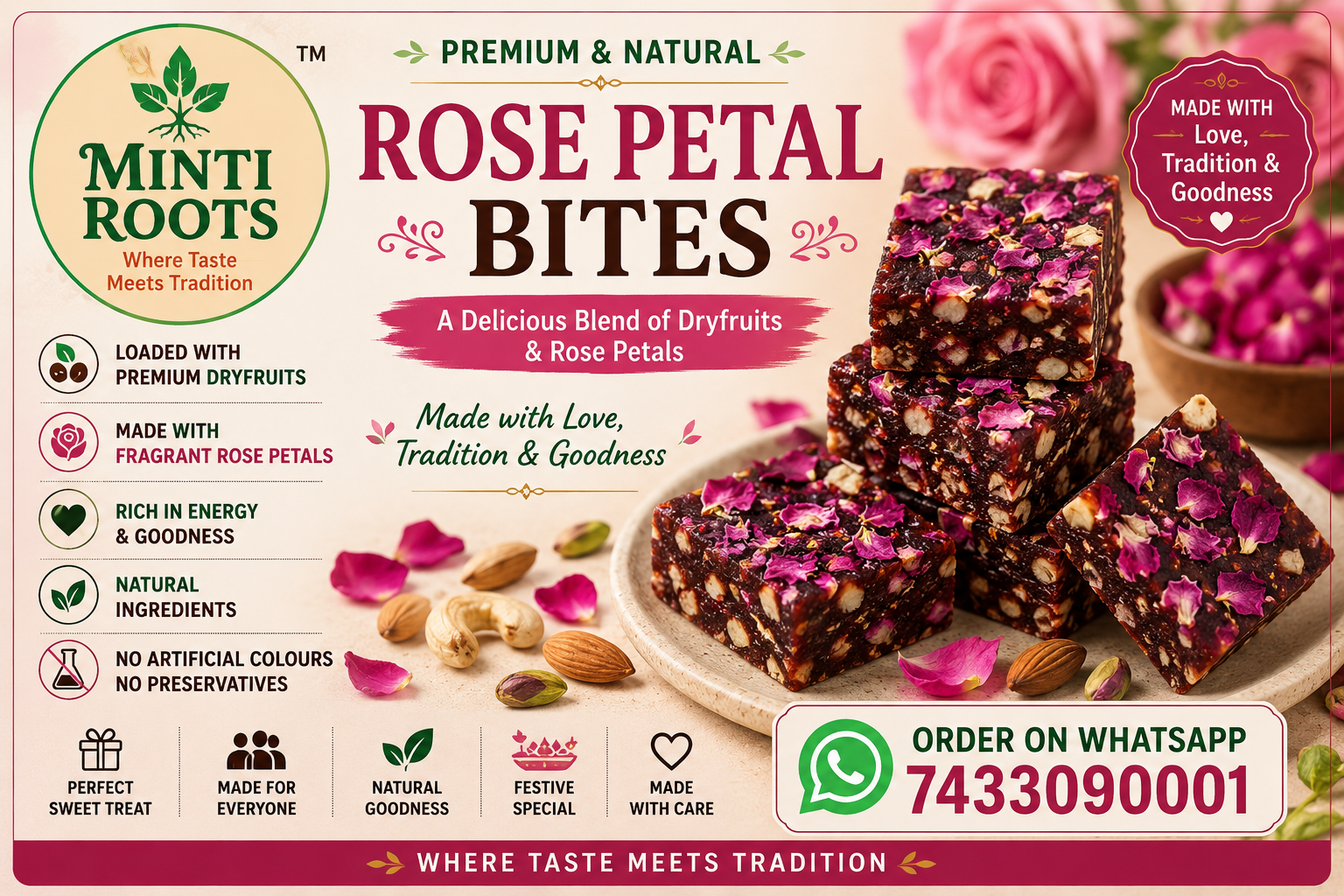 Rose petal bites 240gms 